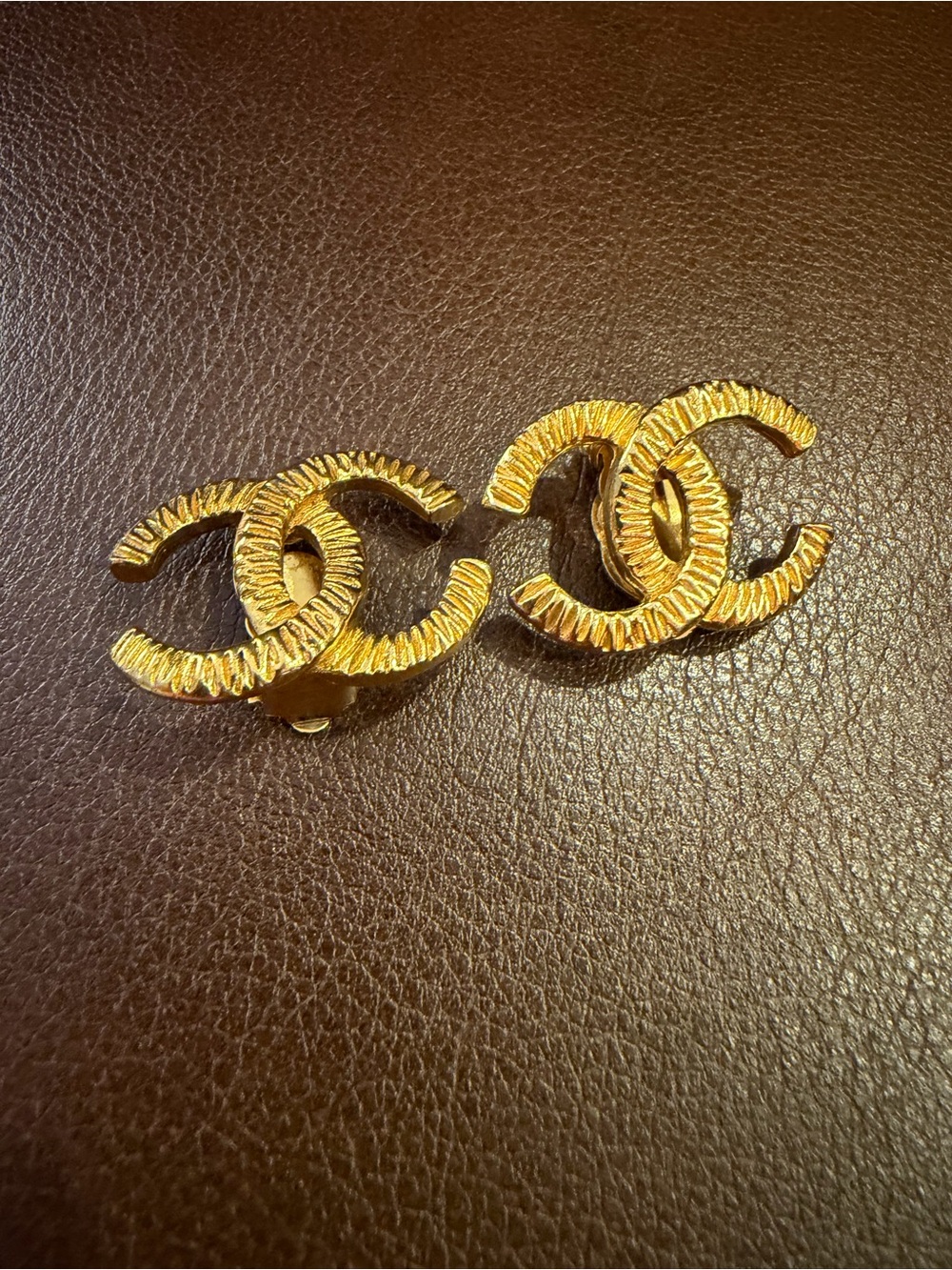 CHANEL CC Logo Vintage Clip On Earrings with COA